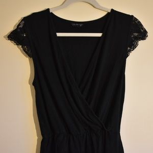 TOPSHOP Black Lace Romper